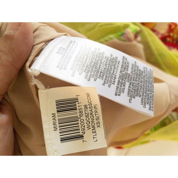 BCBG Maxazria Floral Print Yellow Tunic Dress XS/S Lightweight Lined - Picture 7 of 10